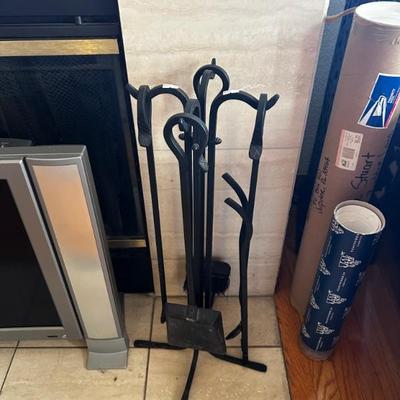 wrought iron fire set 