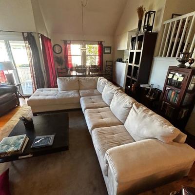 Sectional  121.5w  x 35d x 90w x 31h x 20h seat cream suede Legget &Platt Furniture  bed by Legget & Platt Furniture