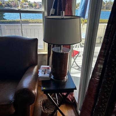 solid wood base table lamp