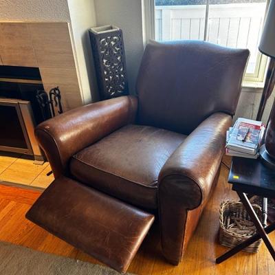 Restoration Hardware leather recliner 