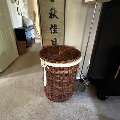 A pair of Rattan baskets 