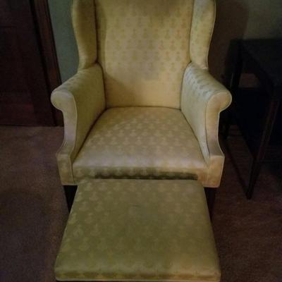 Comfy wing chair/ottoman