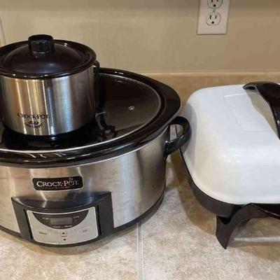Slow cooker crock pot plus electric skillet 