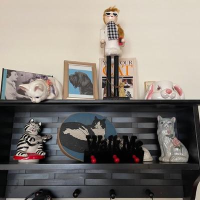 Shelf with cat finds 