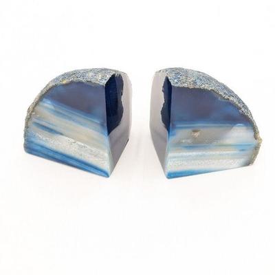 Blue Agate Bookends - 4