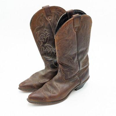 Brown Genuine Leather Dingo Cowboy Boots Size 9