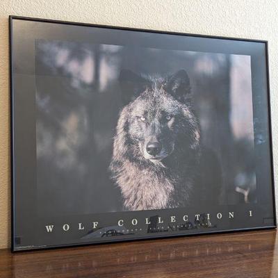 Framed Lithograph Wolf Collection I Alan & Sandy Carey 24 x 32