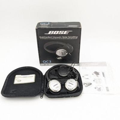  Bose QC3 Acoustic Noise Cancelling Headphones Tested and Working