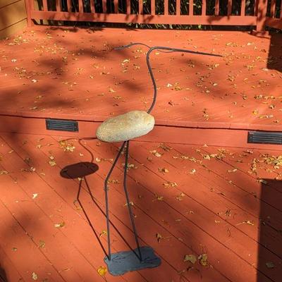 Garden Stork Metal and Stone 22 x 7x 38h