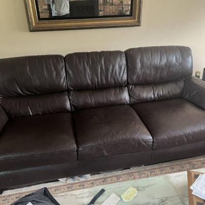 Leather Sofa: 84"X32"X38â€