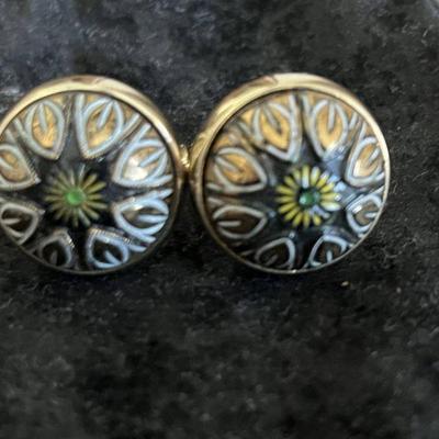 "Destino" Round Cufflinks Abstract Pattern