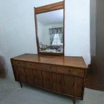 Mid-Century Dresser and Mirror