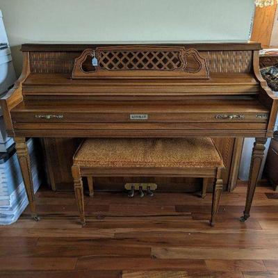 Kimball Piano (A Few Keys Stick-see Photos) Piano 57â€ Ã— 42â€ Ã— 24.75â€, bench 33.5â€ Ã— 13â€ Ã— 19â€