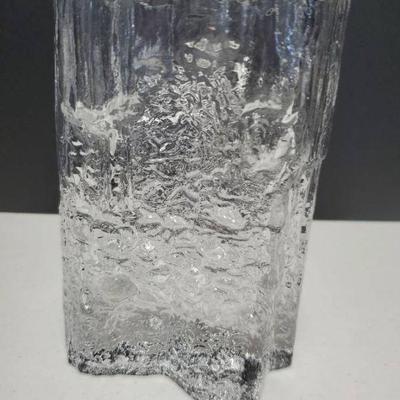 Scandinavian Glass Vase - Glacier Ice Texture