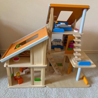 Plan Toys Wood Playhouse and Furniture