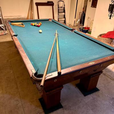 Brunswick May 1912 Pool Table (Includes everything you see and more!