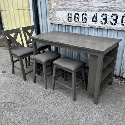 Modern Table and Two Chair and Two Stools
