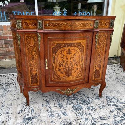 Heavily Inlaid Chest or Commode