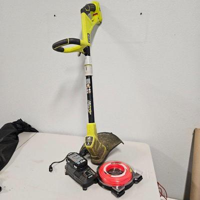  Ryobi Cordless (or electric) Weed Wacker with Additional String Roll - Tested & Works