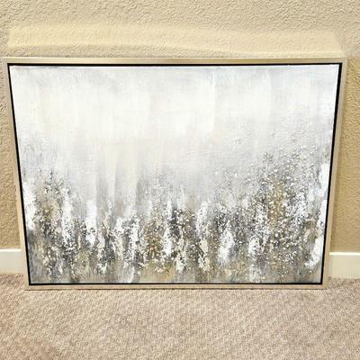 Contemporary Textured Wall Art Winter Like Scene with Silver Frame 40