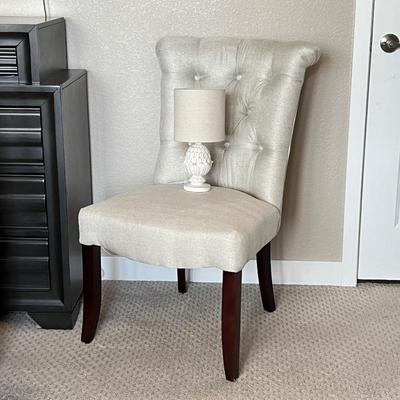  Pier 1 Upholstered Chair & 13â€ Lamp