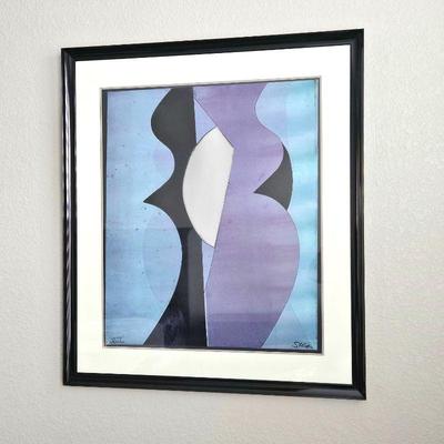 Contemporary Wall Art Framed and Matted Measures 28