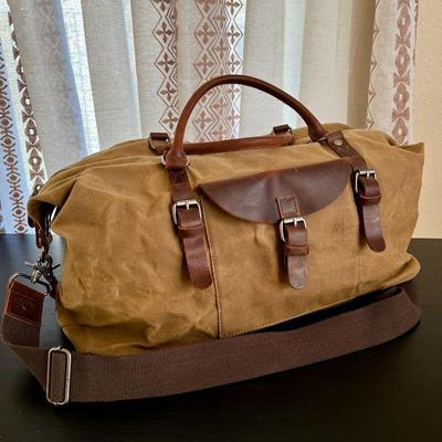  NewHey Brand Oversized Travel Duffel Bag- Waterproof Canvas & Genuine Leather