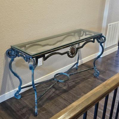Gorgeous Heavy Solid Wrought Iron Hall Table w/ 1/2