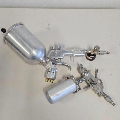 Set of Two Pneumatic Paint Can Sprayers - Larger One is Finish line by DeVILBISS