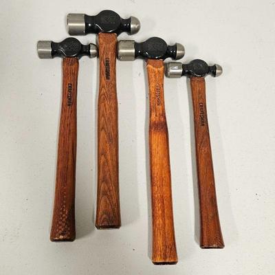  Set of Four Classic Craftsman Ball Peen Hammers