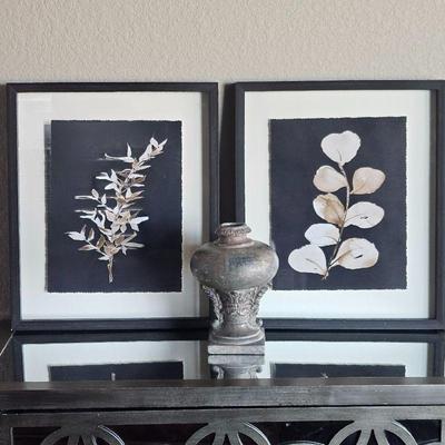 Set of Two Wall Art Pieces with Floral Theme Each 16