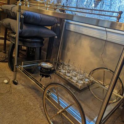 glass tea cart 