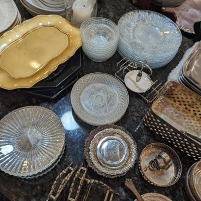 glass plates plated platters 