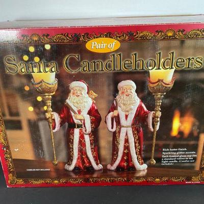 Santa Candle Holders