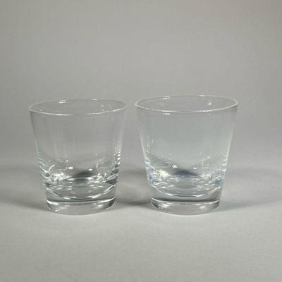 PAIR STEUBEN LOW BALL GLASSES | both signed 