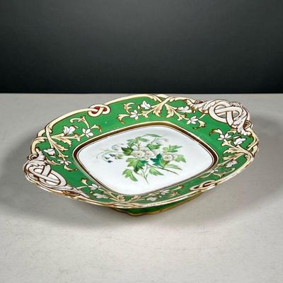 FLORAL PAINTED COMPOTE | l. 11.5 x w. 9 x h. 3 in 