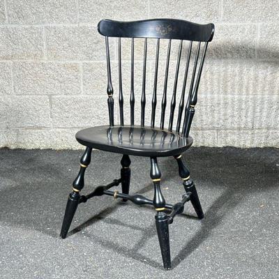 NICHOLS & STONE BLACK PAINTED SIDE CHAIR | l. 17 x w. 18 x h. 33 in 