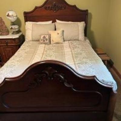 Antique Walnut Carved Bed