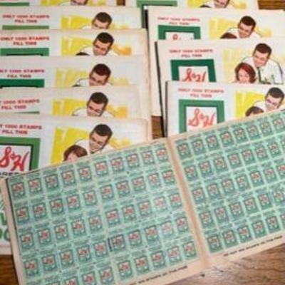 Completed Green Stamp books