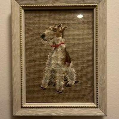 Wire Haired Terrier Framed Needlepoint