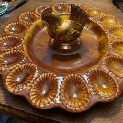 Egg Plate with Rooster