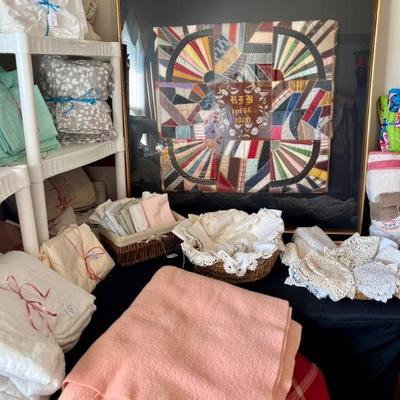 Antique silk handmade quilt 1890"s
