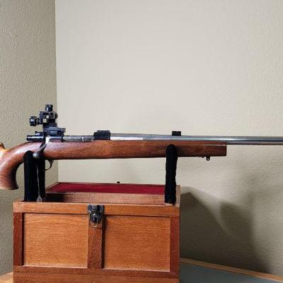 Custom long range target build - Mauser Model K98 chassis with custom barrel, Monte Carlo stock, chambered in .308 with open target sights
