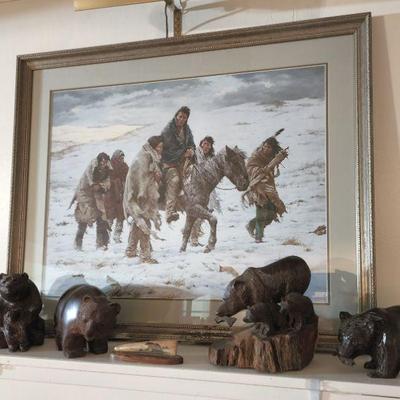 Carved bear figurines