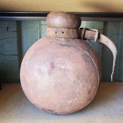#3020 â€¢ Antique Trible Indian Handmade Rustic Iron Oil Storage Pot
