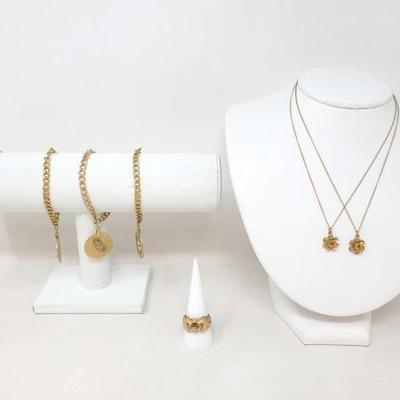 #1008 â€¢ Lot of Gold Filled Bracelets, Necklaces and Ring, 59g
