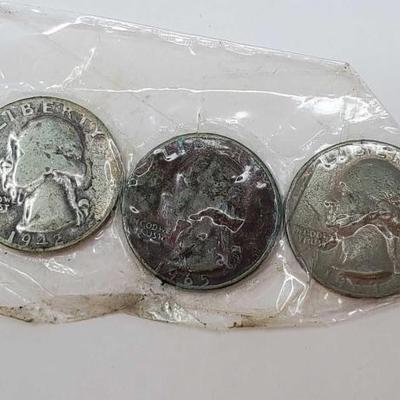 #1400 â€¢ (1) 90% Silver and (2) 40% Silver Washington Quarters
