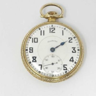 #1112 â€¢ 14k GoldFilled Illinois Pocket Watch
