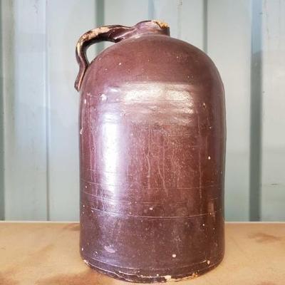 #3034 â€¢ Vintage Brown Salt Glaze 4 Gallon Jug
