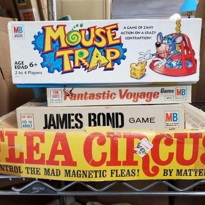 #7133 â€¢ 4 games - mouse trap, fantastic voyage, james bond and flea circus
